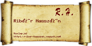 Ribár Hasszán névjegykártya
